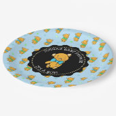 Cute Teddy Bear Boy's Baby shower Papieren Bordje (Gekanteld)