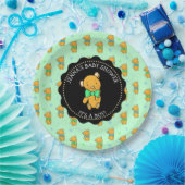 Cute Teddy Bear Boy's Baby shower Papieren Bordje (Feest)