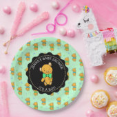 Cute Teddy Bear Boy's Baby shower Papieren Bordje (Feest)
