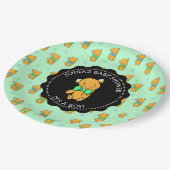 Cute Teddy Bear Boy's Baby shower Papieren Bordje (Gekanteld)