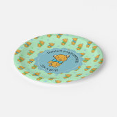 Cute Teddy Bear Boy's Baby shower Papieren Bordje (Gekanteld)