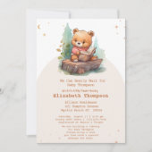Cute Teddy Bear brengt een boek Baby shower mee Kaart (Voorkant)