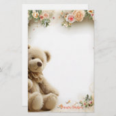 Cute Teddy Bear Briefpapier (Voorkant / Achterkant)