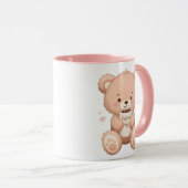 Cute Teddy Bear "Caffeine Hug" Mok (Voorkant rechts)