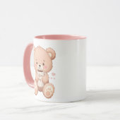 Cute Teddy Bear "Caffeine Hug" Mok (Voorkant links)
