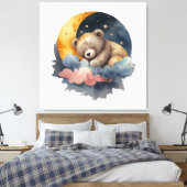 Cute Teddy Bear Canvas Afdruk (Insitu (Slaapkamer))