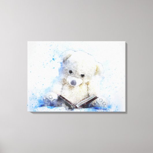 Cute Teddy Bear Canvas Afdruk (Voorkant)