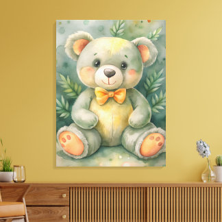 Cute Teddy Bear Canvas Afdruk