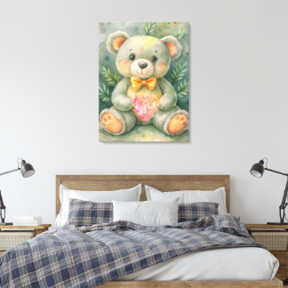 Cute Teddy Bear Canvas Afdruk
