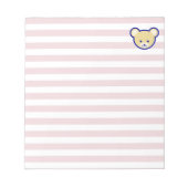 Cute Teddy Bear Cartoon op roze Blocnote (Voorkant)