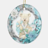 Cute Teddy Bear Ceramic Ornament (Links)
