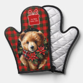Cute Teddy Bear Christmas Add Name Mom Grandma Ovenwant (Voorkant / Achterkant)