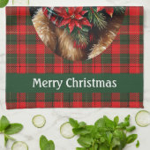 Cute Teddy Bear Christmas Add Name Mom Grandma Theedoek (Gevouwen)