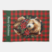 Cute Teddy Bear Christmas Add Name Mom Grandma Theedoek (Horizontaal)