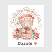 Cute Teddy Bear Christmas Sticker (Vel)