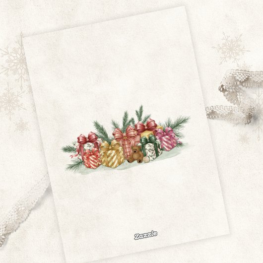 Cute Teddy Bear Christmas Tree Card Kaart