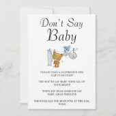 Cute Teddy Bear Clothes Line zeggen geen Baby Kaar (Voorkant)