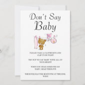 Cute Teddy Bear Clothes Line zeggen geen Baby Kaar (Voorkant)