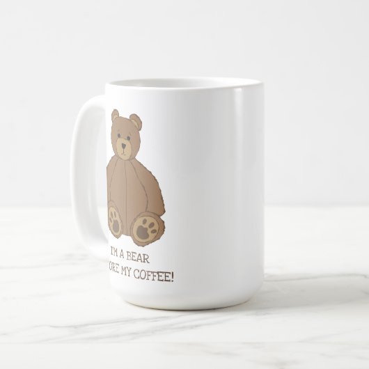 Cute Teddy Bear Coffee Mok (Voorkant links)
