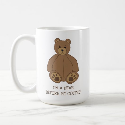 Cute Teddy Bear Coffee Mok (Links)