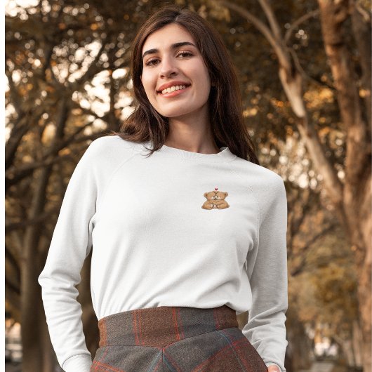 Cute Teddy Bear Couple in Love – Embroidered Style Trui