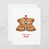 Cute Teddy Bear Couple in Love Feestdagenkaart (Voorkant / Achterkant)