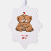 Cute Teddy Bear Couple in Love Ornament Kaart (Links)
