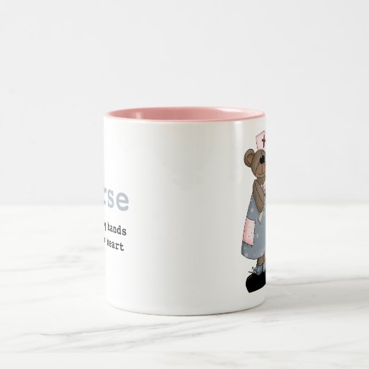 Cute Teddy Bear Custom Gift Mok for Nurse (Center)