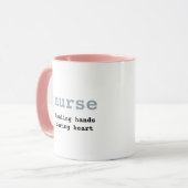 Cute Teddy Bear Custom Name Gift Mok for Nurse (Voorkant links)