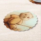 Cute Teddy Bear, Custom Shaped Onderzetter (Gekanteld)