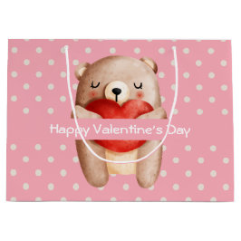 Cute Teddy Bear die een Red Heart Valentijnse draa Groot Cadeauzakje