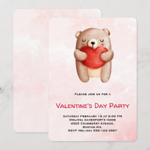 Cute Teddy Bear die een Red Heart Valentijnse draa Kaart
