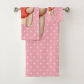 Cute Teddy Bear die een rood hart draagt Bad Handdoek (Insitu)