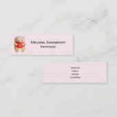 Cute Teddy Bear die een rood hart draagt Mini Visitekaartje (Voorkant / Achterkant)