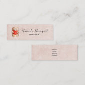 Cute Teddy Bear die een rood hart draagt Mini Visitekaartje (Voorkant / Achterkant)