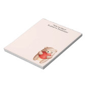 Cute Teddy Bear die een rood hart draagt Notitieblok (Linkerzijde)