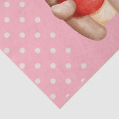 Cute Teddy Bear die een rood hart draagt Tissuepapier (Detail)