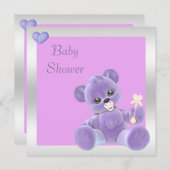 Cute Teddy Bear Double Sided Baby shower Kaart (Voorkant / Achterkant)