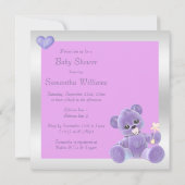 Cute Teddy Bear Double Sided Baby shower Kaart (Achterkant)
