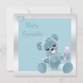 Cute Teddy Bear Double Sided Baby Sprinkle Kaart (Voorkant)