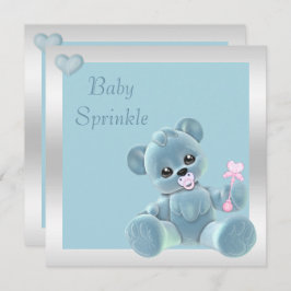 Cute Teddy Bear Double Sided Baby Sprinkle Kaart