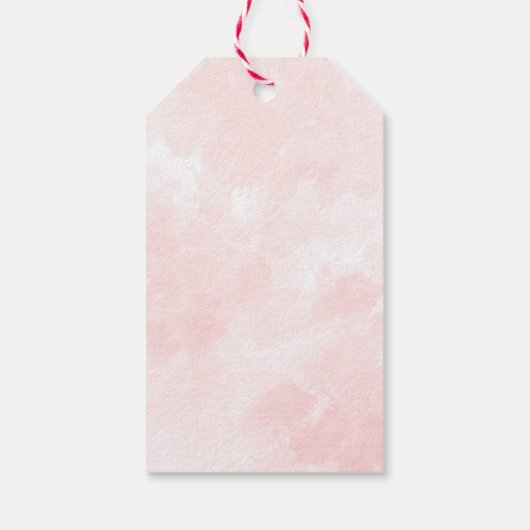 Cute Teddy Bear draagt een Rode Harthag Cadeaulabel (Achterkant)