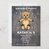 Cute Teddy Bear Drawing Wood Boy Girl Birthday Kaart (Voorkant)
