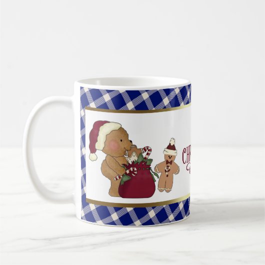 Cute Teddy Bear en Gingerbrood Man Koffiemok (Links)