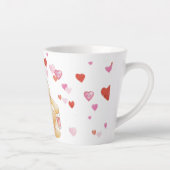 Cute Teddy Bear en Hearts Latte Mok (Rechts)