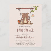 Cute Teddy Bear Gender Neutral Baby shower Uitnodiging Briefkaart (Voorkant)
