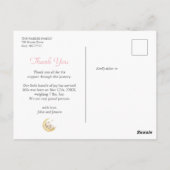 Cute Teddy Bear Gingham Girl Birth Announcement Briefkaart (Achterkant)