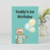 cute teddy bear green background bedankkaart (Staand voorkant)