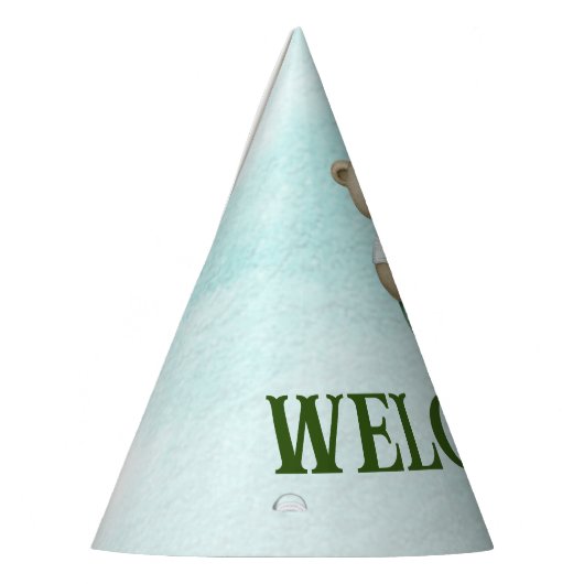 cute teddy bear green background feesthoedjes (Links)