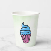 cute teddy bear green background papieren bekers (Achterkant)